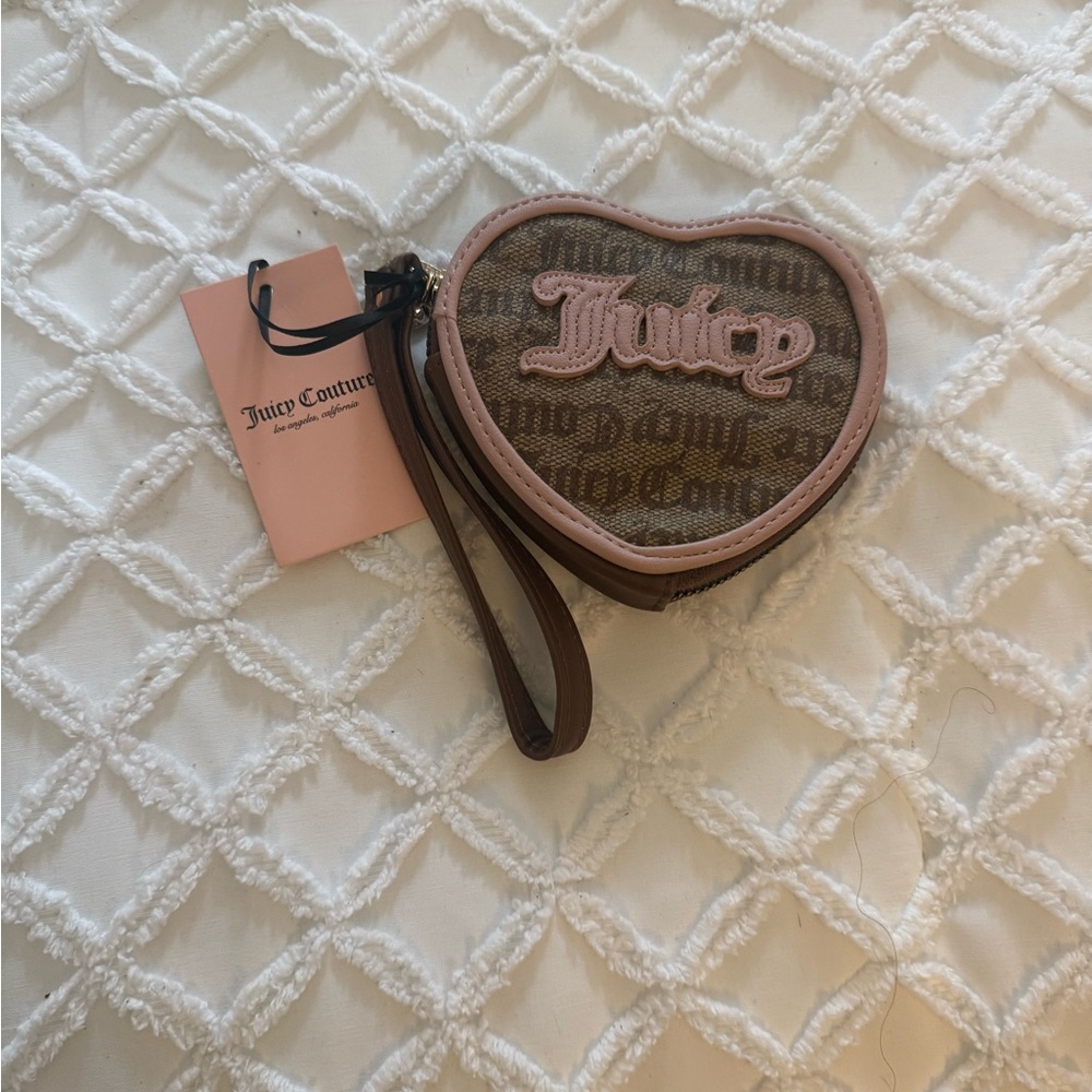 Juicy Couture Brown Wristlet with Pink Tag